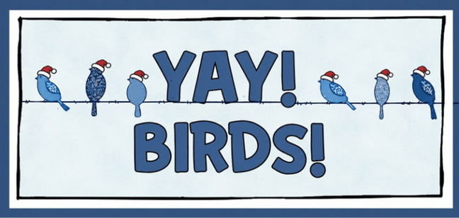 Christmas birds sticker design