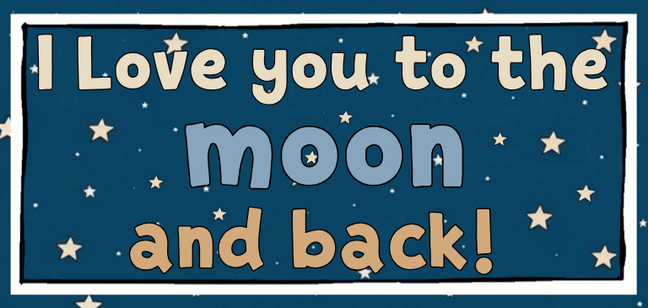 moon and back 2 sticker design
